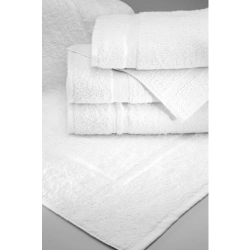 Guest Tex Cam Border Bath Towel, 22x44, 6.0 lbs/dz, White (1 Dozen)